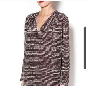 Ulla Johnson Pure Silk Batik Tribal Print Blouse US Women's Size 2